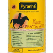 Pyranha Water-Based and Natural Fly Spray Labels